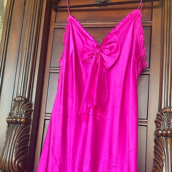 LoveShackFancy Dresses & Skirts - Love Shack Fancy Luciole Dress in Electric Fuschia Silk